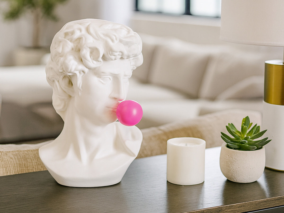 Cabeza Dios Griego con Goma Rosa