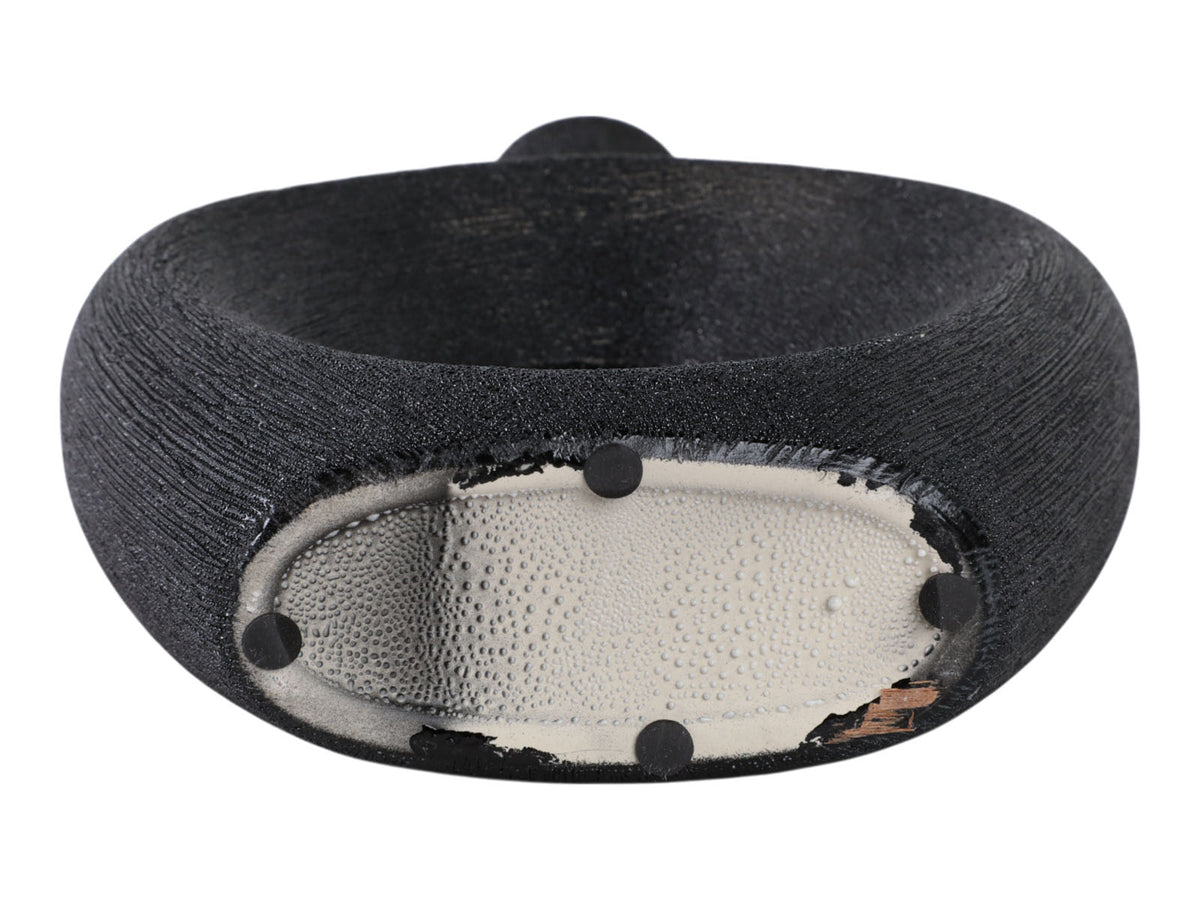 Jarron Negro de Ceramica Calado con Cuentas