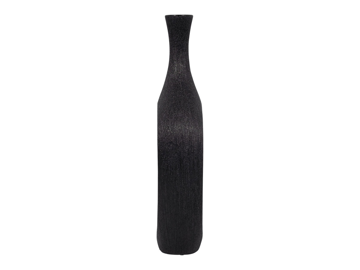 Jarron Negro de Ceramica Calado