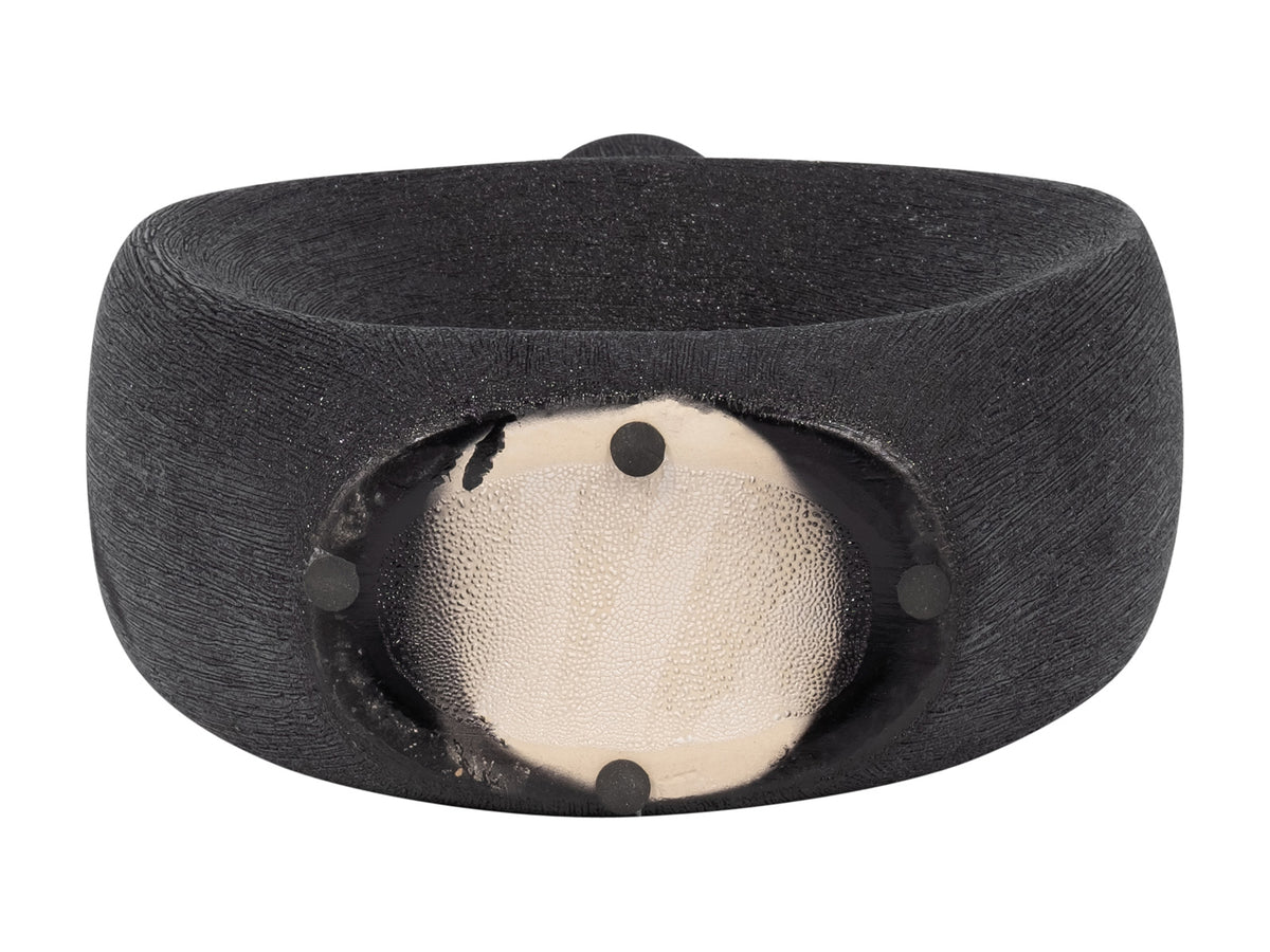 Jarron Negro de Ceramica Calado