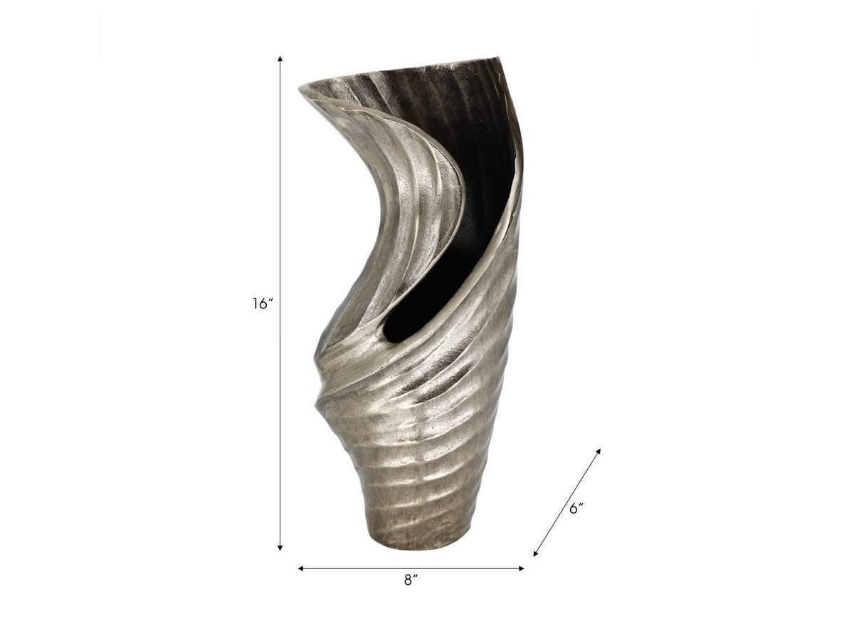 Jarrón Wasilla 16" Plateado