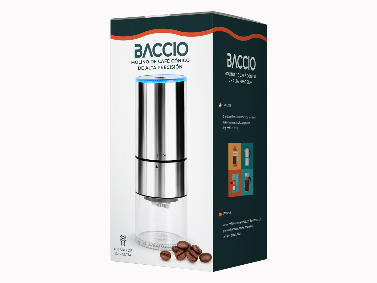 Molino para Cafe de Alta Presion C/Plata Baccio