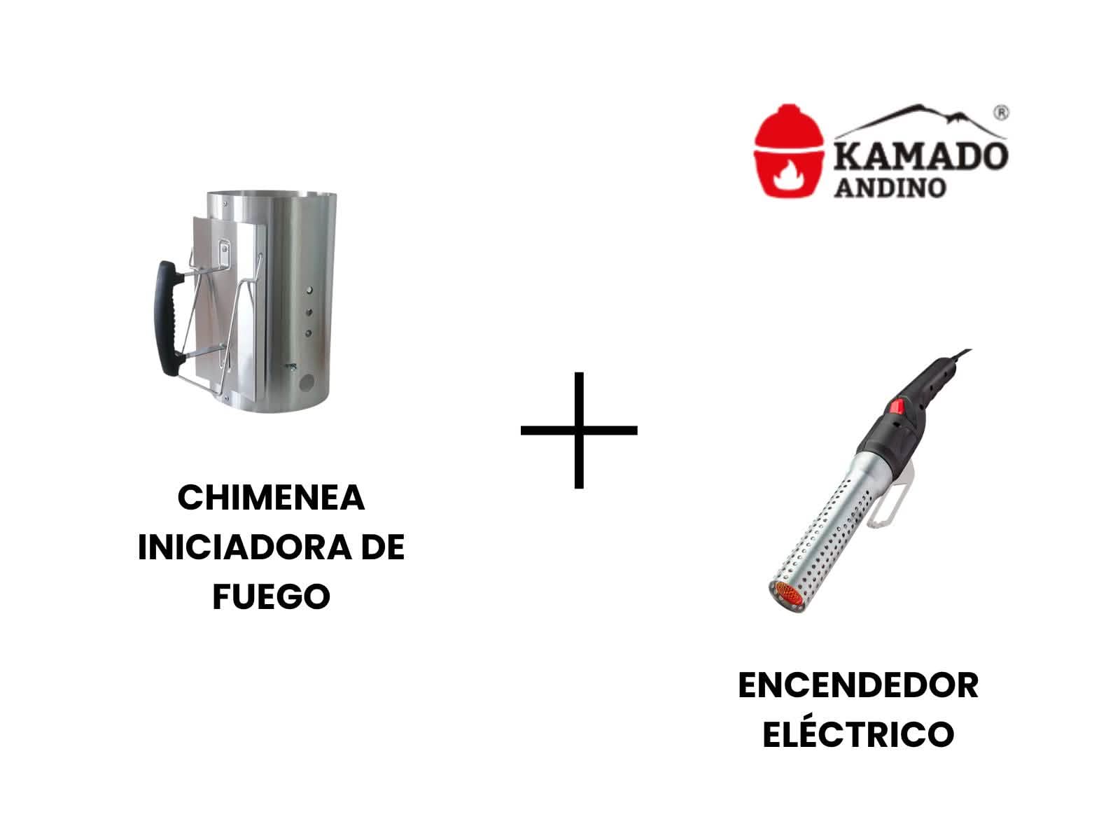 Encendedor eléctrico + Chimenea iniciadora de fuego Kamado Andino