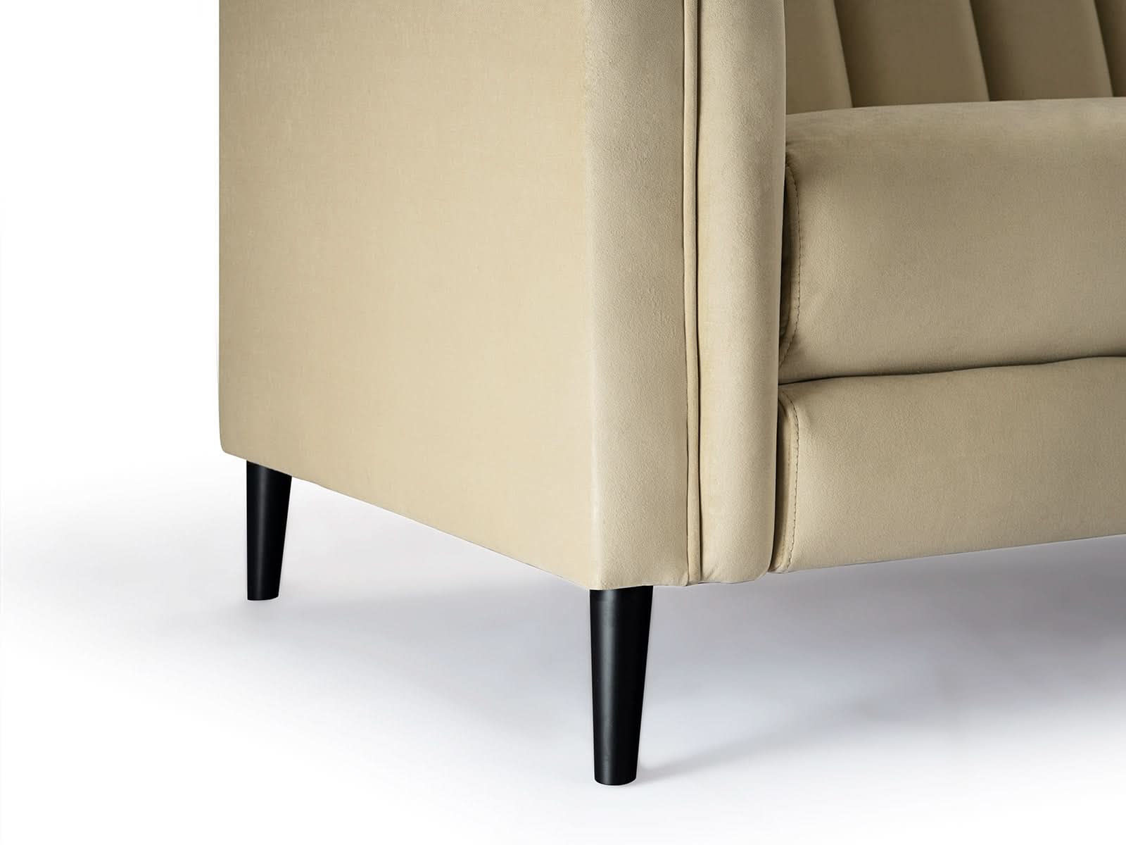 Sofa Triple Powell C/Met Black #Color_Beige"T37111"