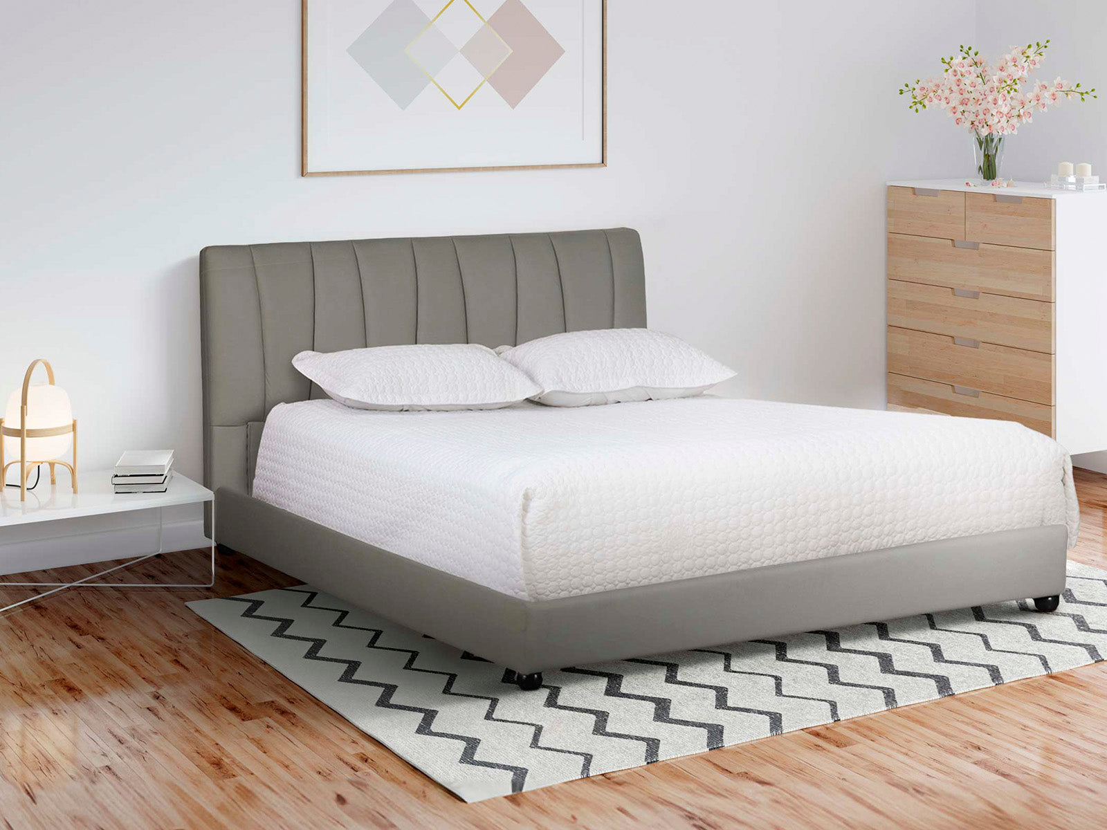 Cama Morgan Queen Light Gray
