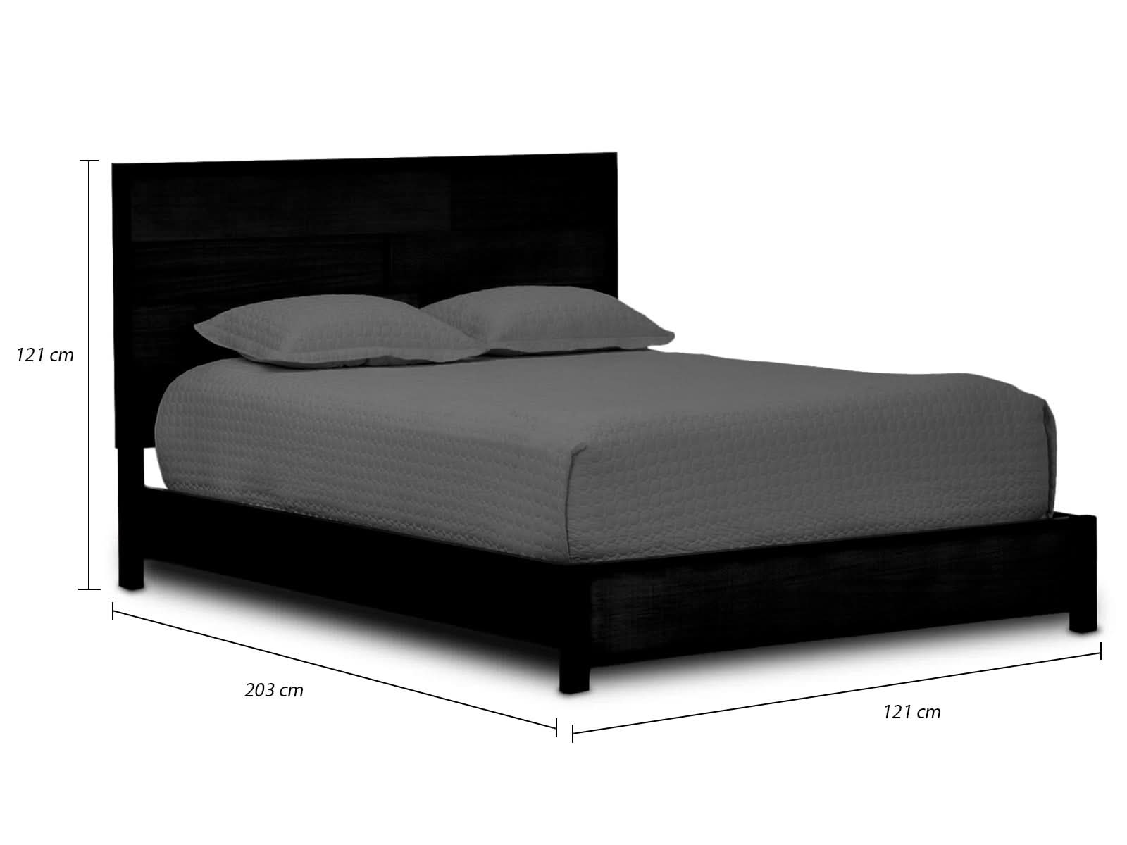 Cama Calabria Honey Wash-Negro #Tamaño_Twin/1.5plz