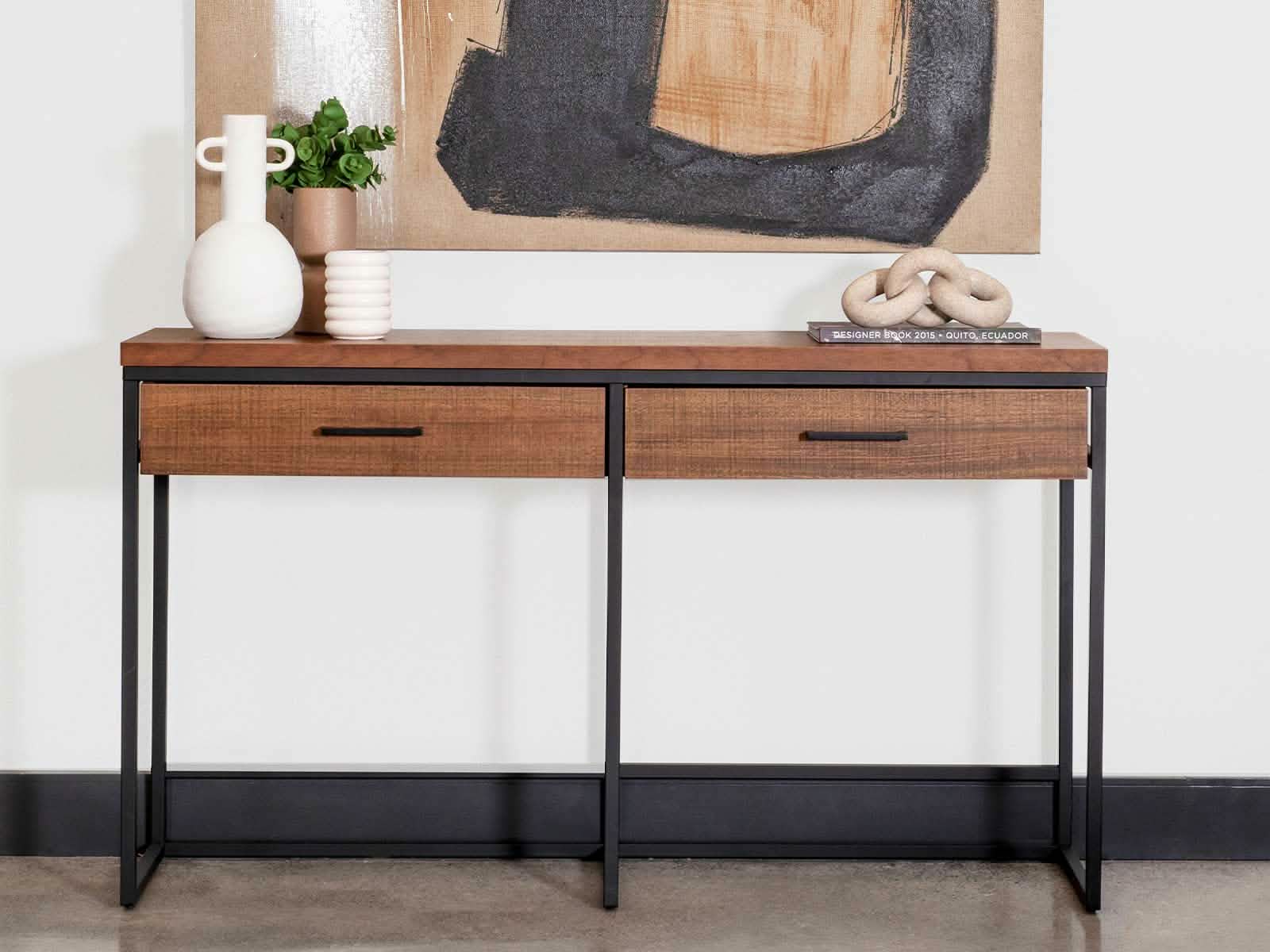 Consola Sute Metal Honey Wash-Negro