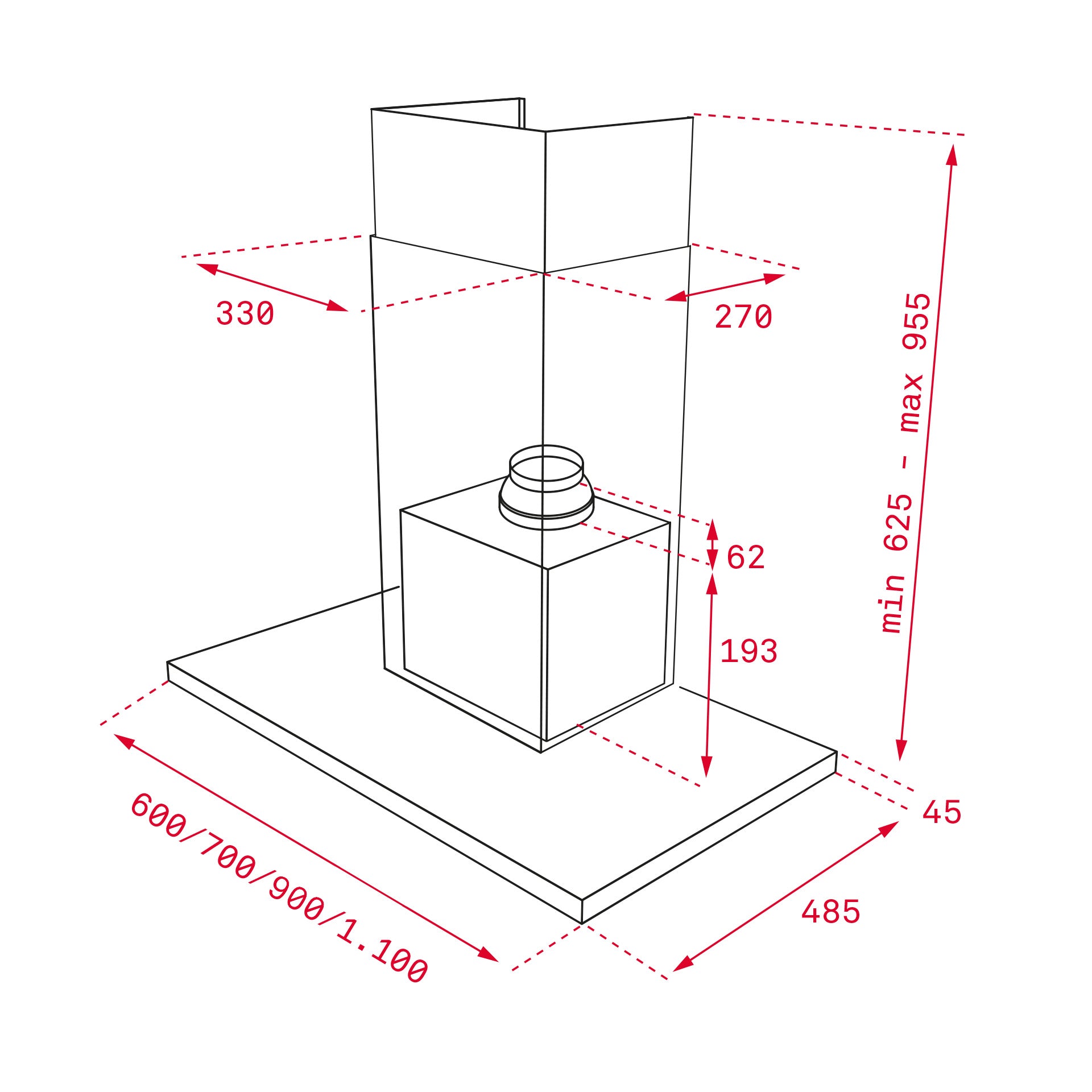Campana Vertical Cristal Frontal Negrodlv 98660 TRL Quadro Teka