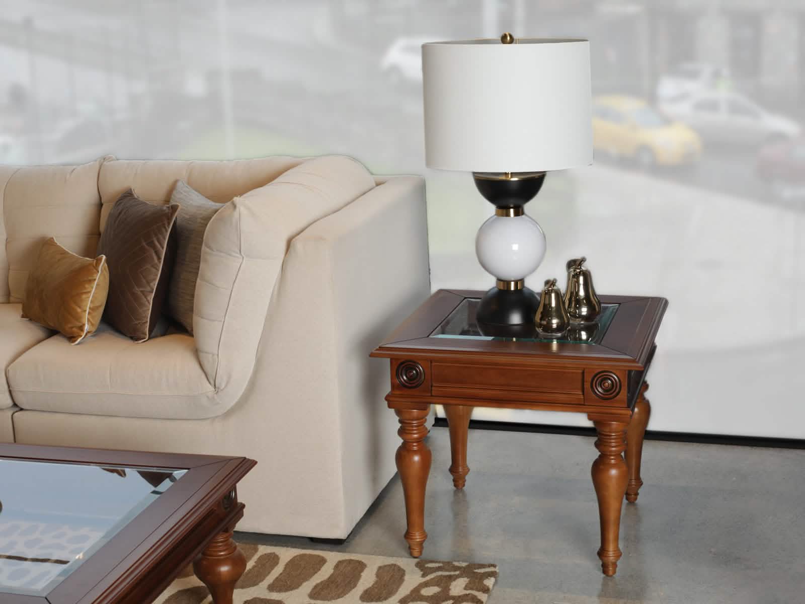 Mesa auxiliar Benhart Vidrio Templado