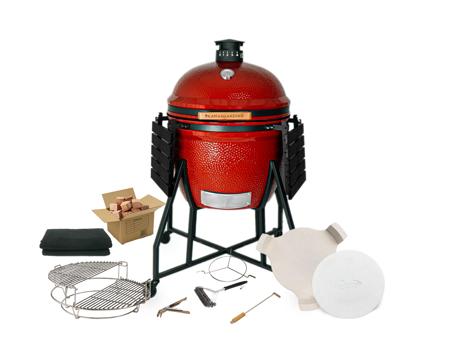 Grill Kamado Andino Extra Large #Color_Rojo #Versión_Profesional