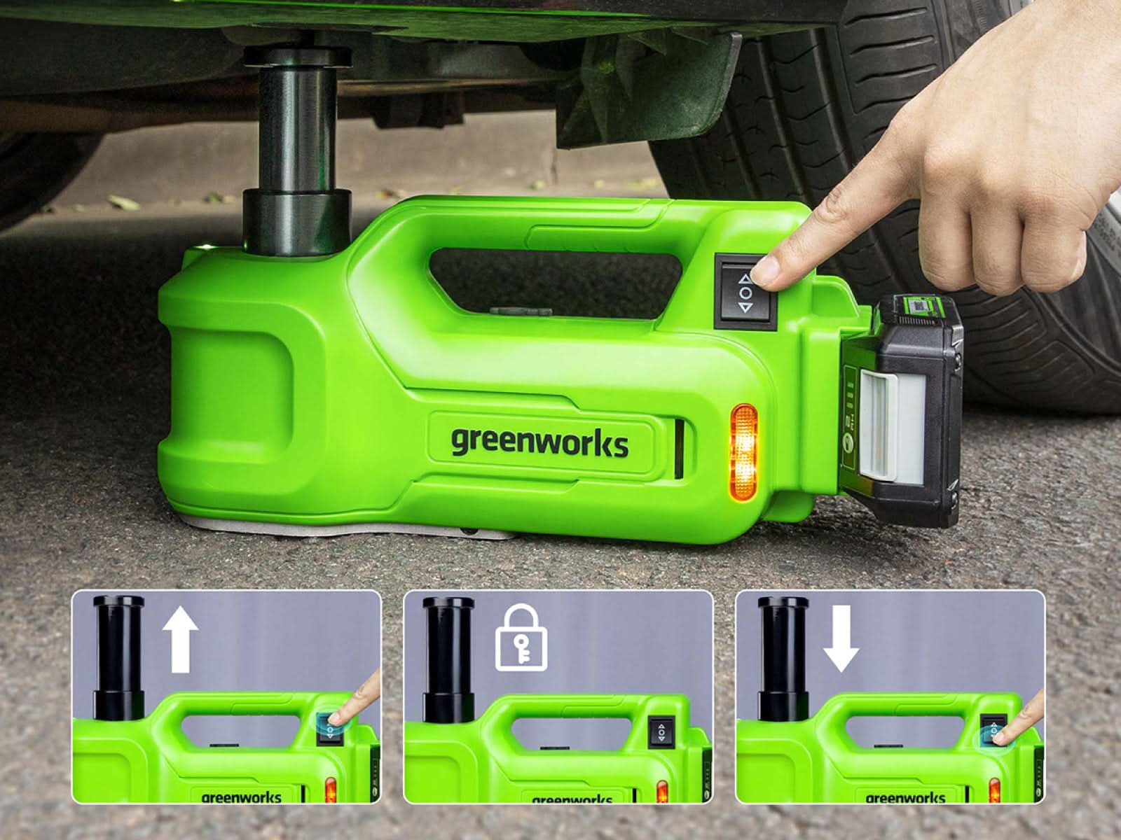 Gato Hidraulico 24V Para Vehiculos Greenworks