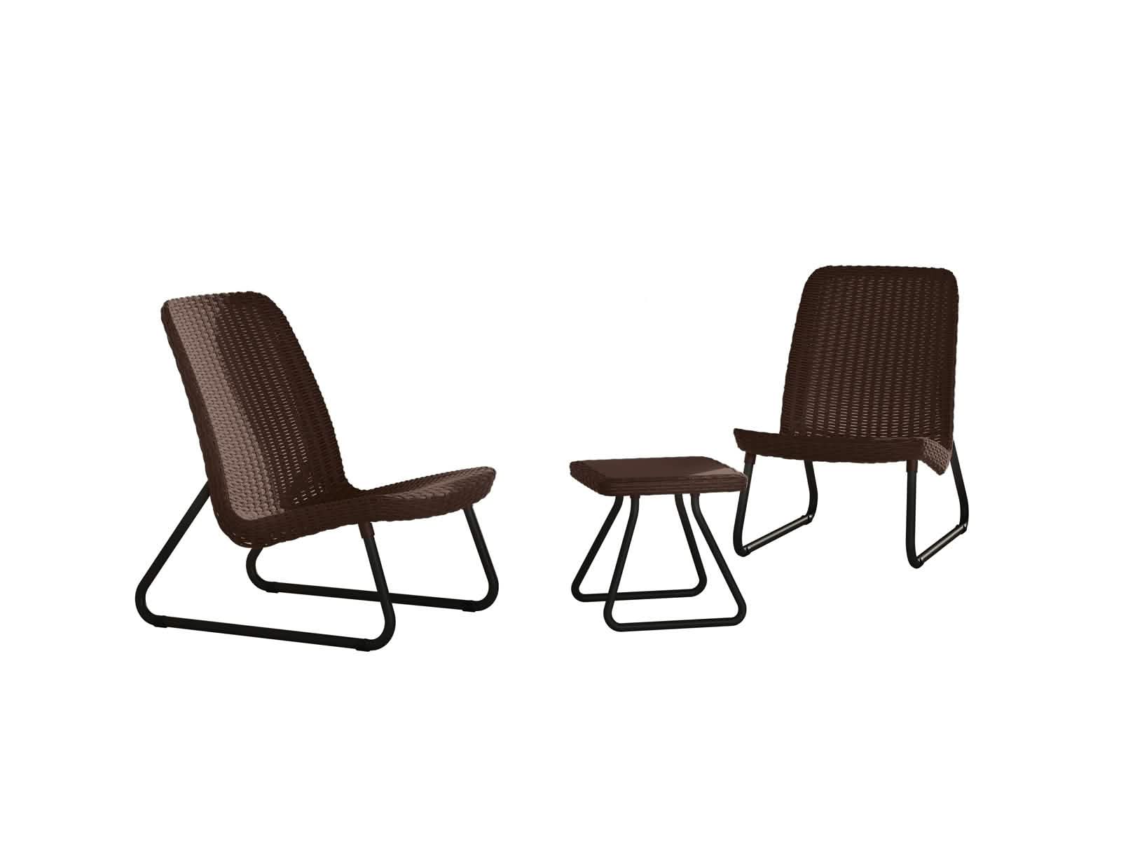 Sillon Auxiliar Rio Outdoor Set x2 + Mesa Centro #Color_SaddleBrown"2448"