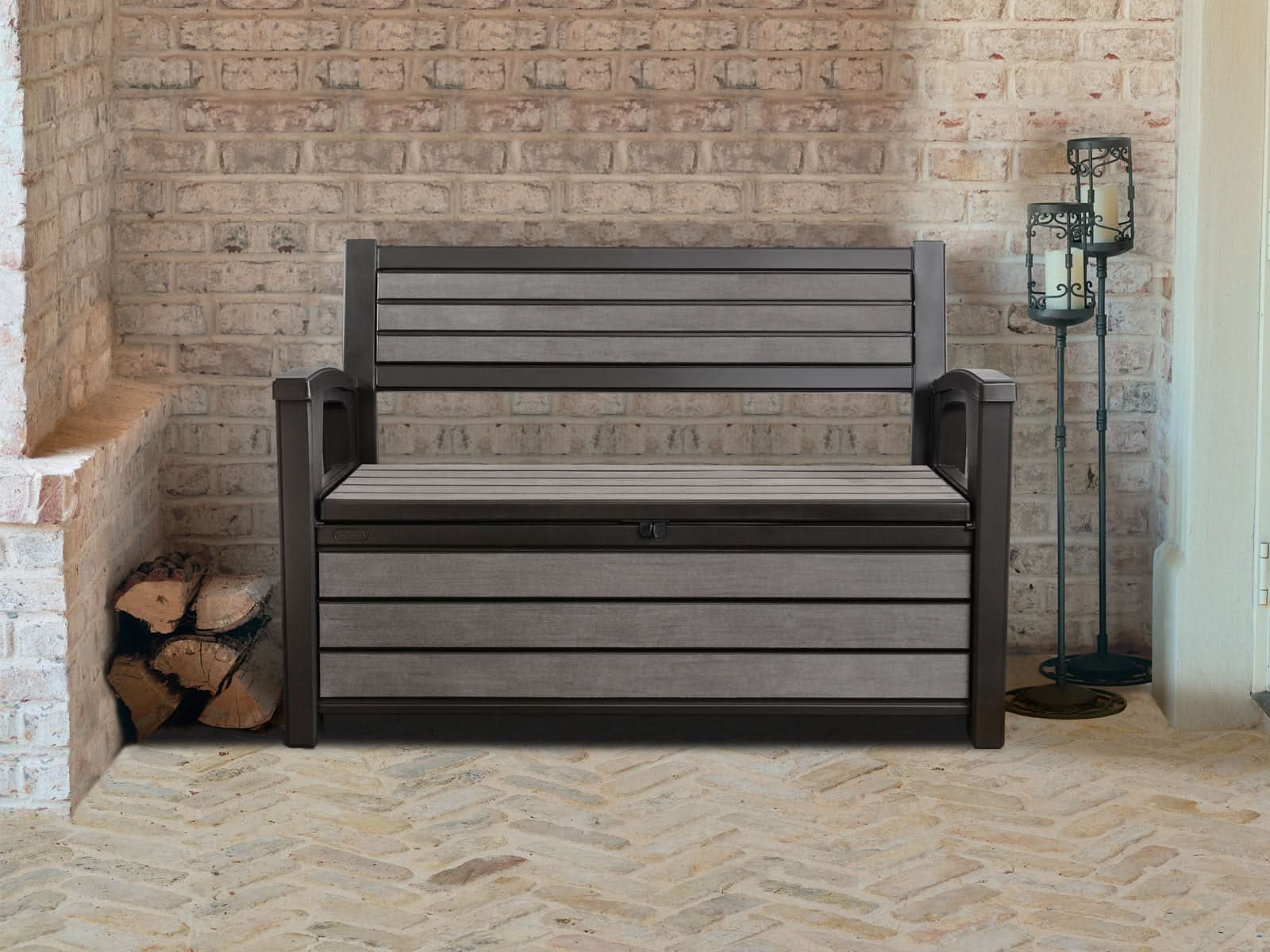 Banco Hudson Outdoor Con Espaldar Y Storage