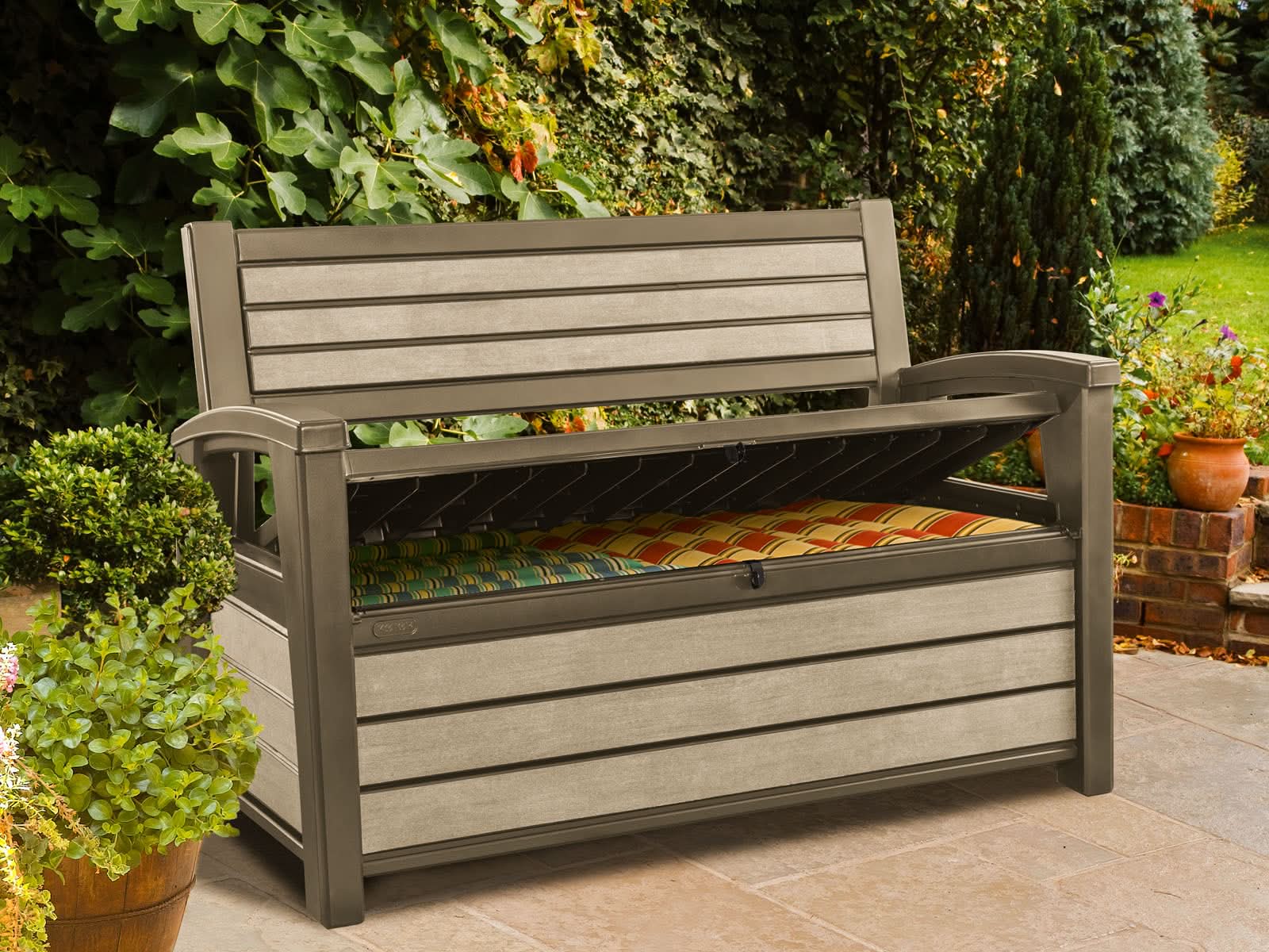 Banco Hudson Outdoor Con Espaldar Y Storage