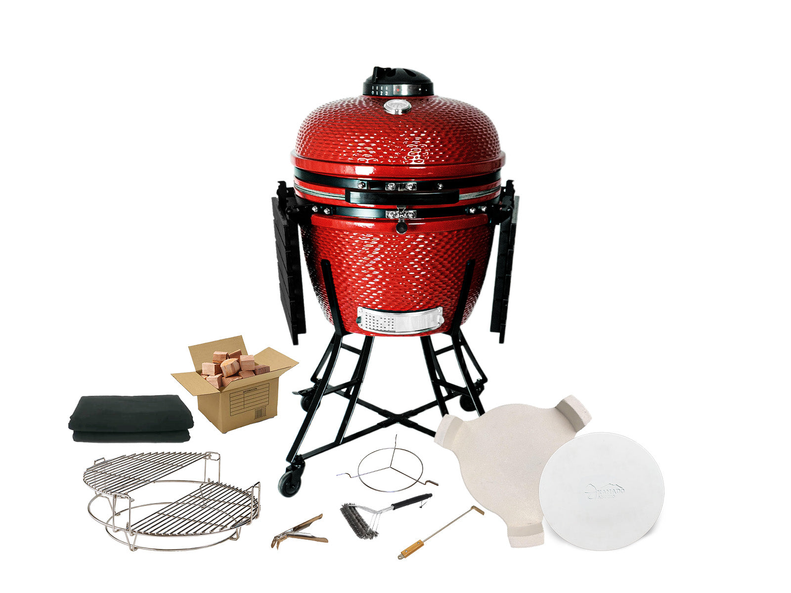Grill Kamado Andino Large Plus #Color_Rojo #Version_Profesinal
