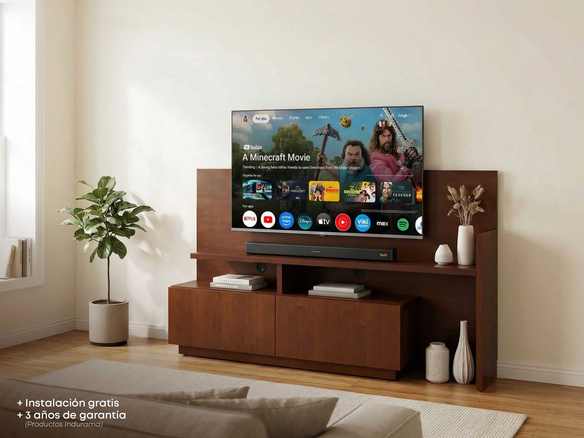 Centro de Entretenimiento Lemans + Combo Tv Indurama 65'