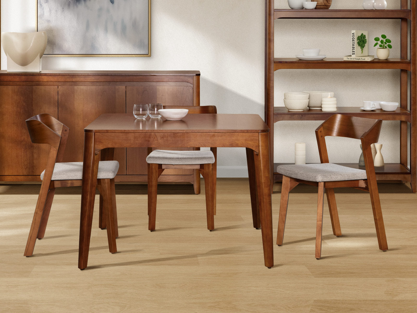 Comedor Milo Cuadrado + 4 Sillas Milo C/Miel