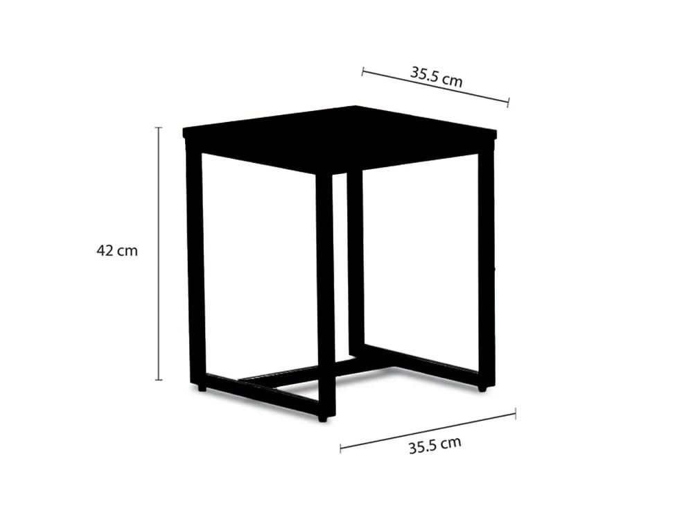 Mesa Auxiliar Sute Set x2 Honey Wash-Negro