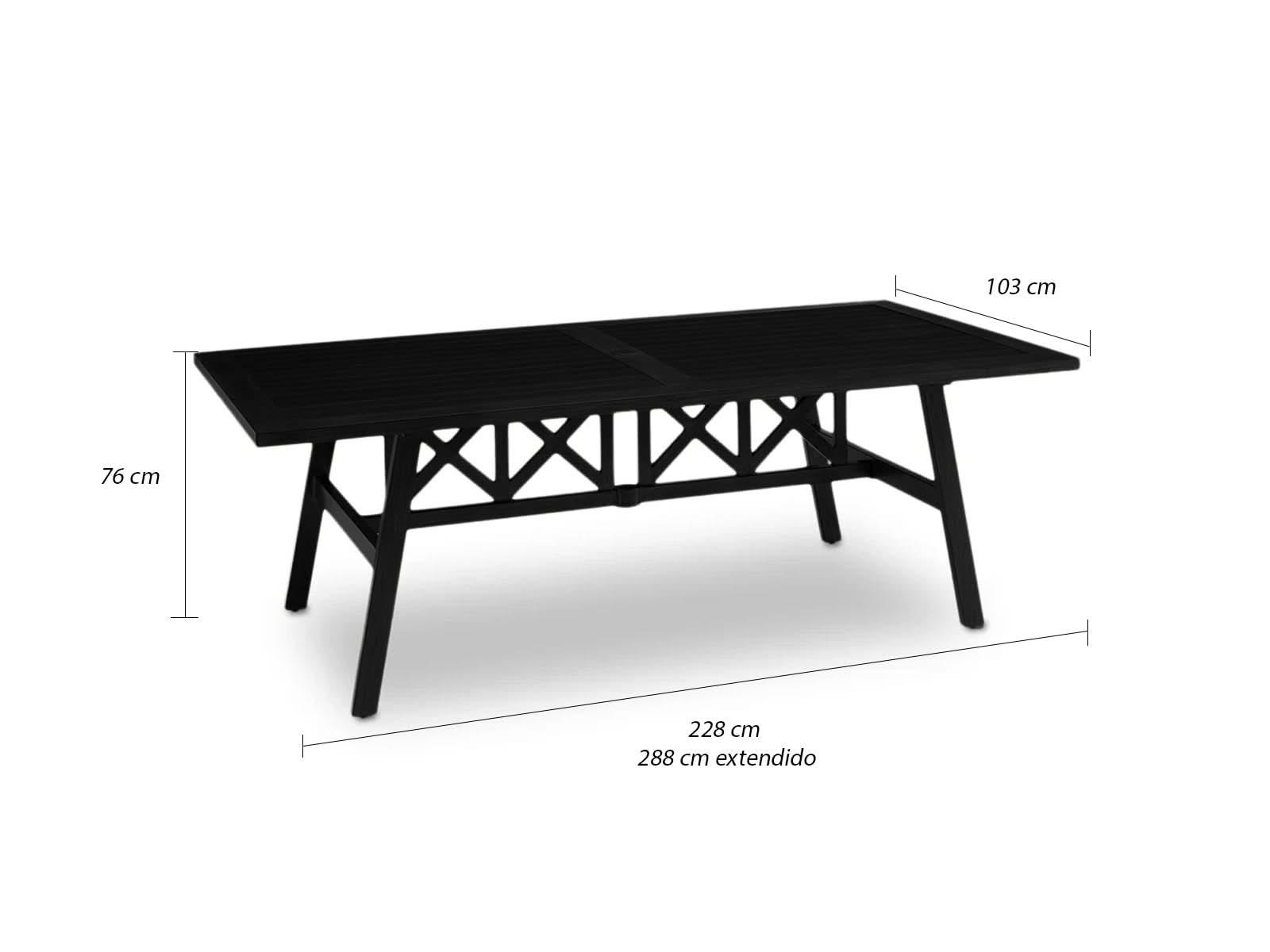 Mesa Comedor Addisson Outdoor + 8 Butacas Gris