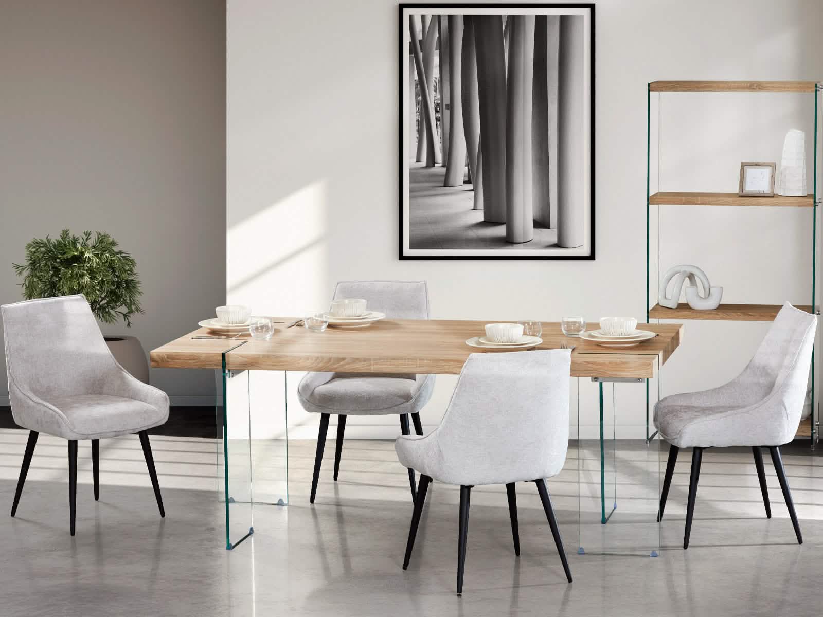 Mesa Comedor Cadiz + 6 Sillas Ariel