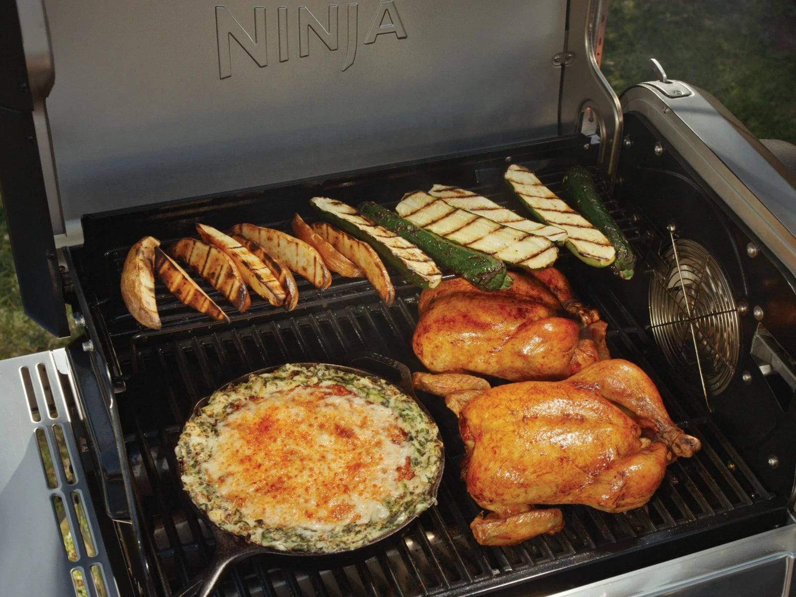 Parrilla Eléctrica Híbrida FlexFlame 5 en 1 para Exteriores Ninja #Color_Negro