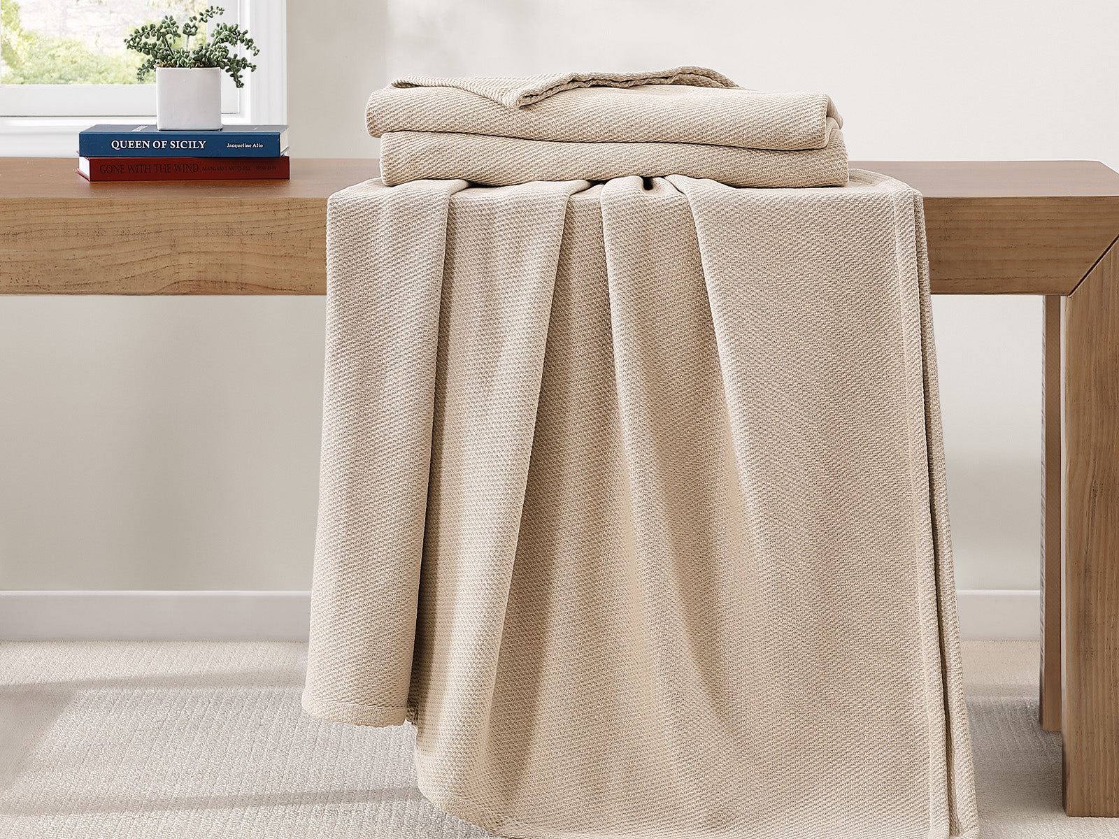 Cobija Cotton Pique Tommy Hilfiger #Color_Beige