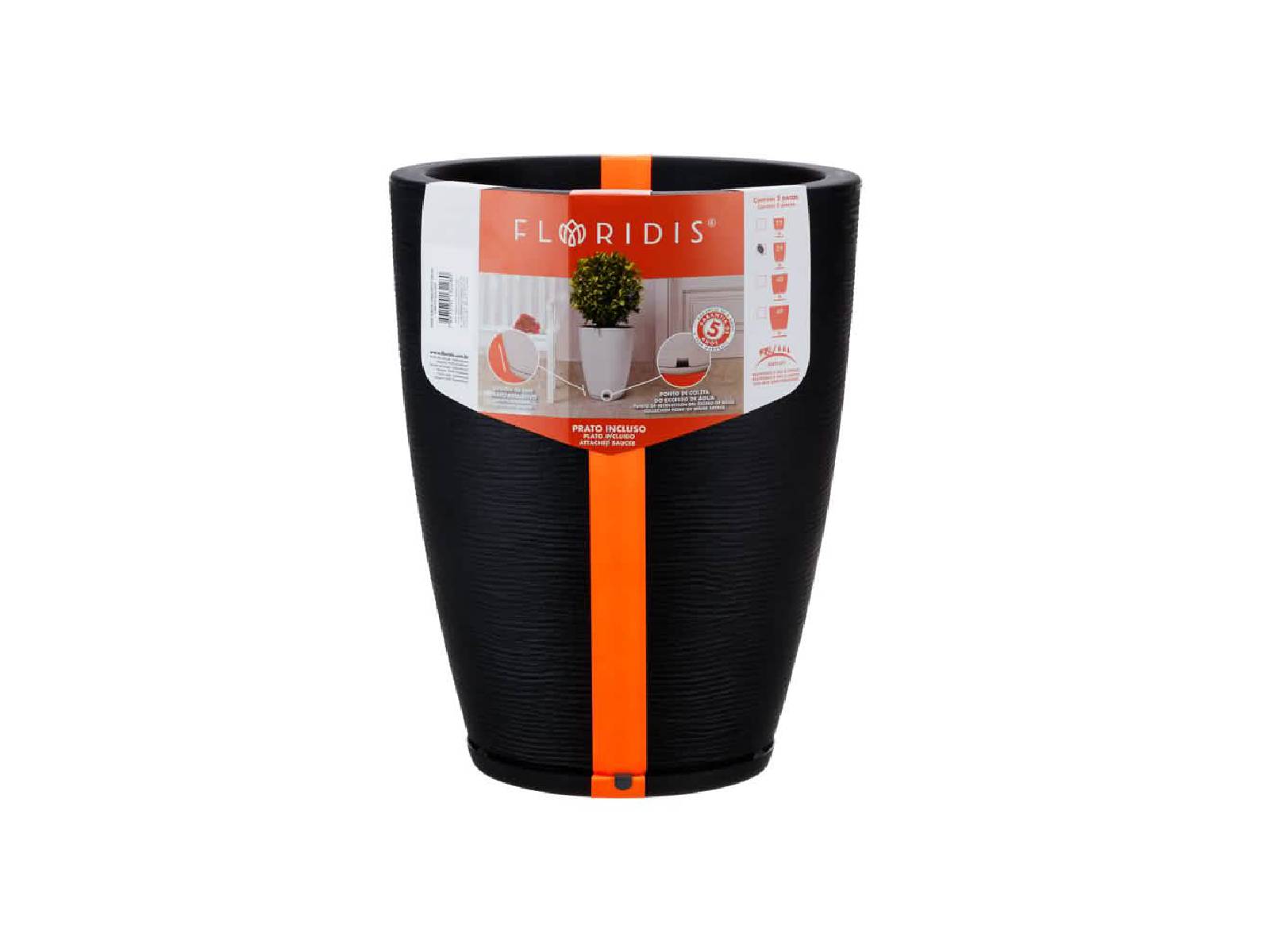Maceta Amsterda Graffiato C/Negro Floridis