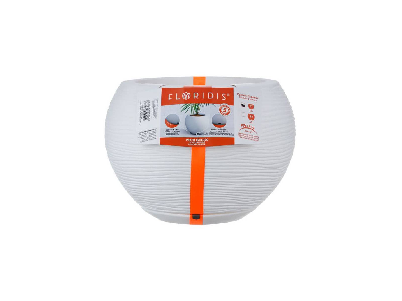 Maceta Florencia Sisal 17 x 19 cm C/Blanco Floridis