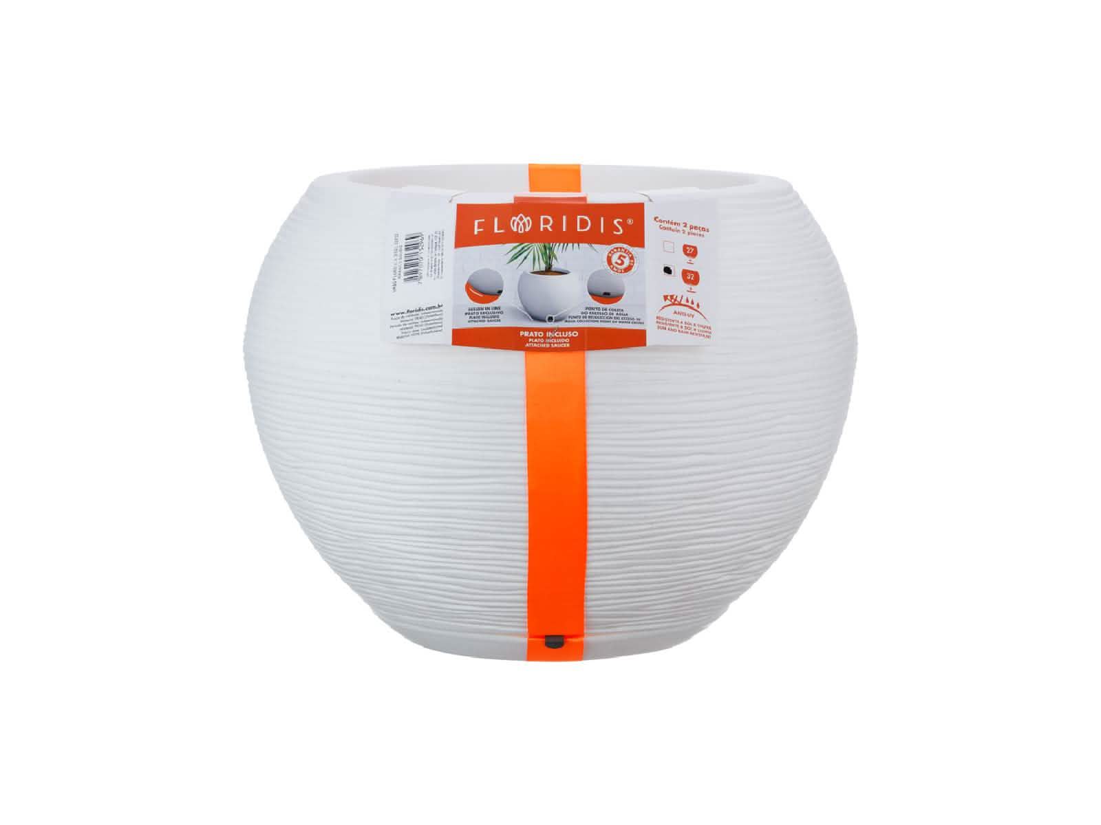 Maceta Florencia Sisal 32 x 32 cm C/Blanco Floridis