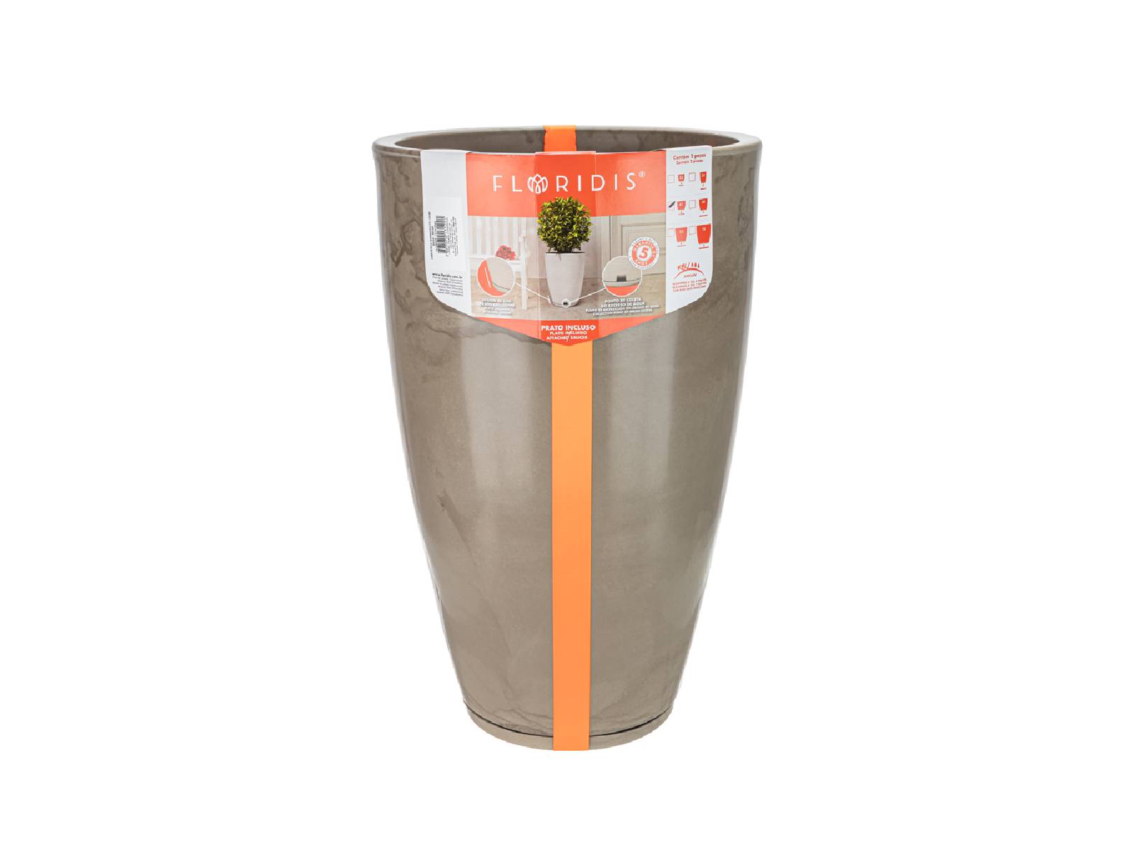 Maceta Amsterda Efecto Marmol 35 x 65 cm C/Beige