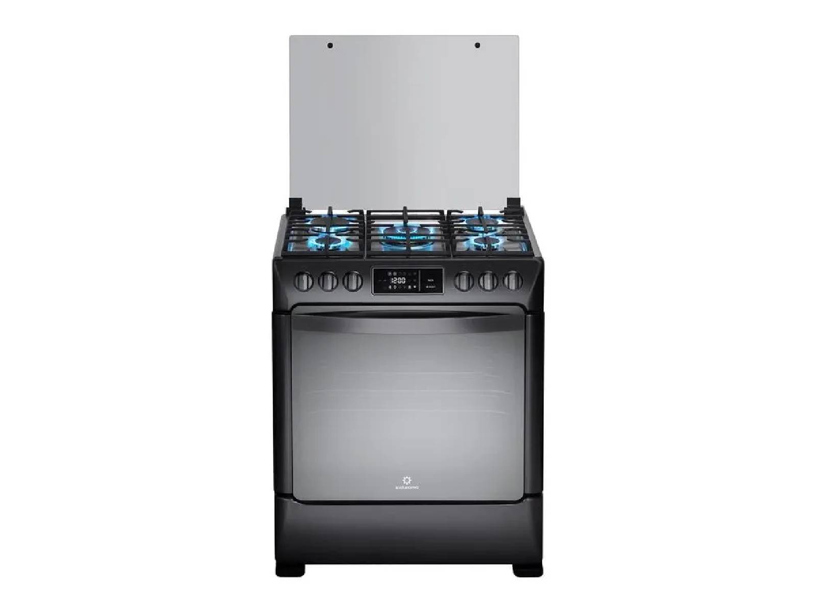 Cocina A Gas Smart Niza Zafiro 5 Quemadores Negra 30" Indurama