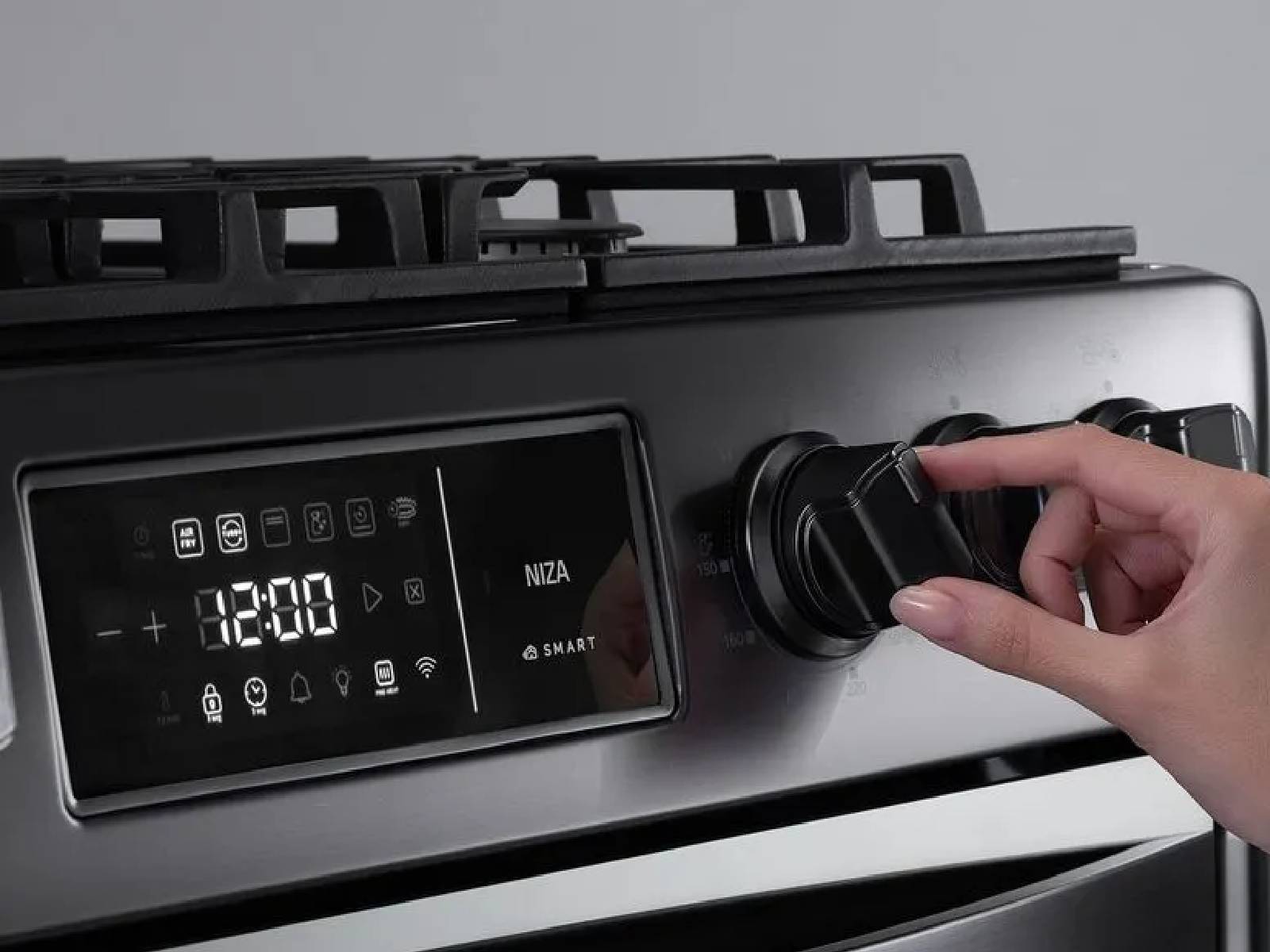 Cocina A Gas Smart Niza Zafiro 5 Quemadores Negra 30" Indurama