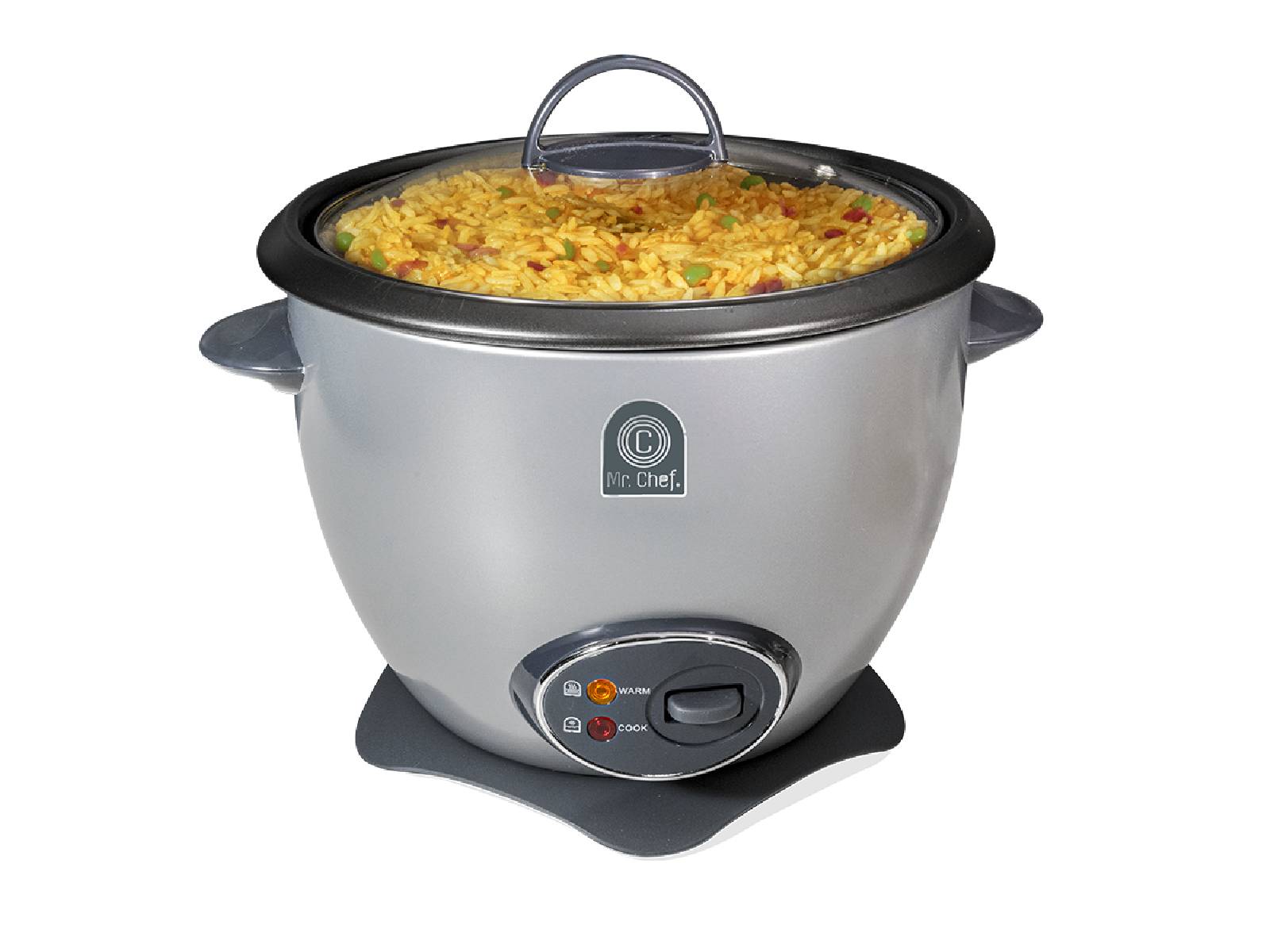 Olla Arrocera Cooker + Steamer 2.2 Lts Silver BP