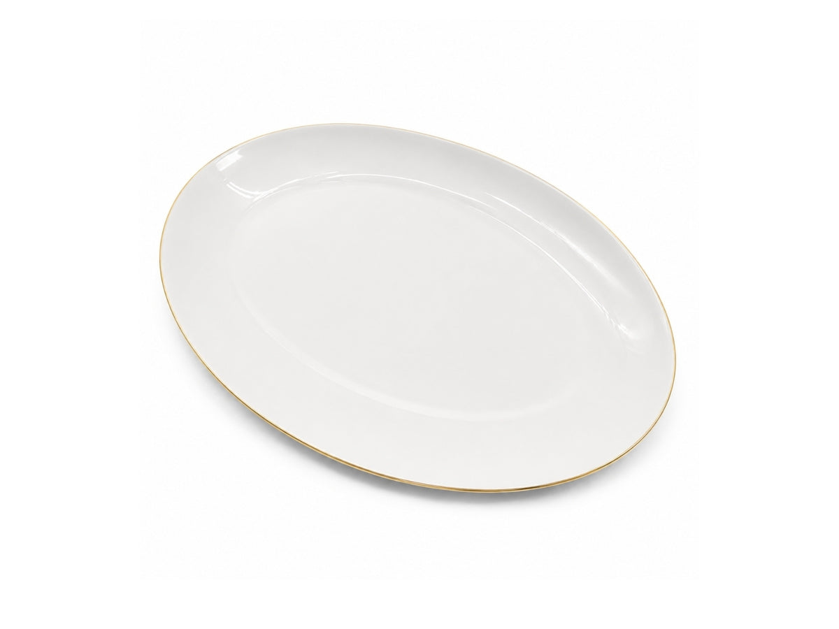 Plato Ovalado Blanco de Cerámica Warenhaus