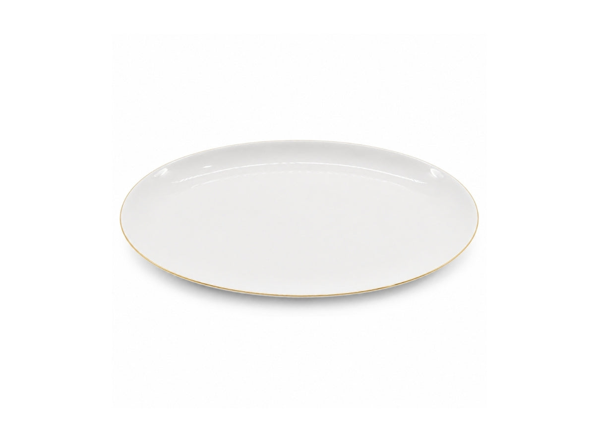 Plato Ovalado Blanco de Cerámica Warenhaus