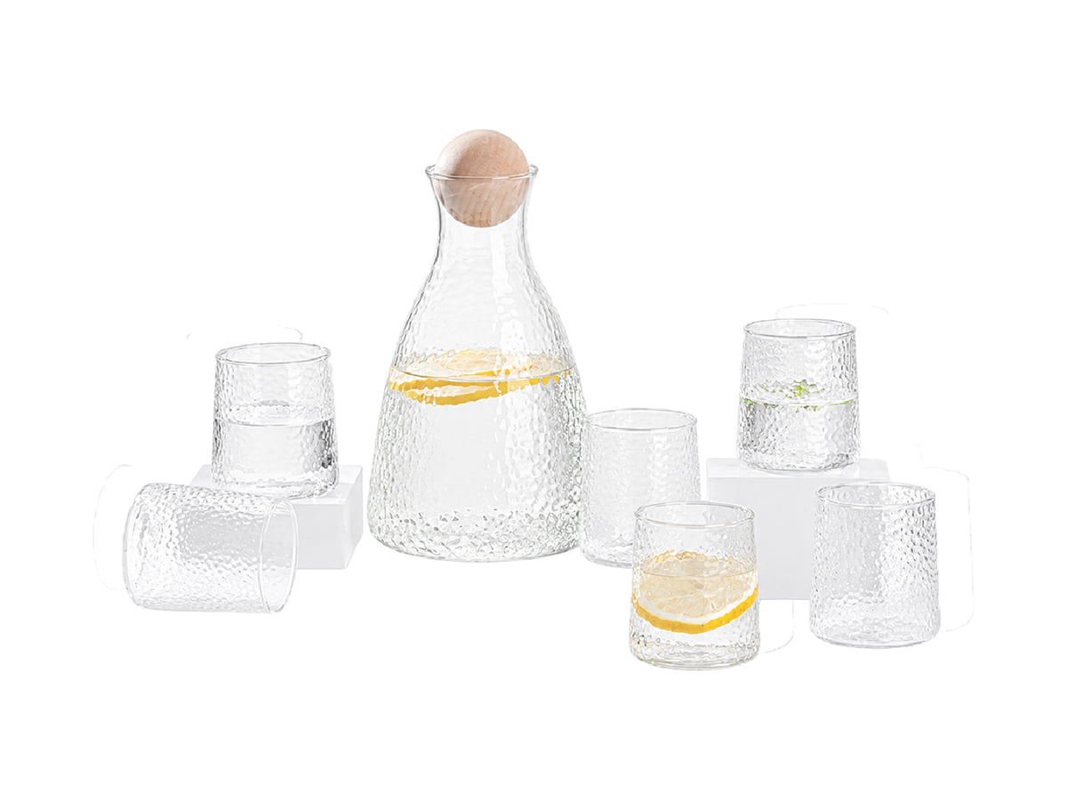 Set Jarra 1.77 Lt + 4 Vasos de Vidrio Warenhaus