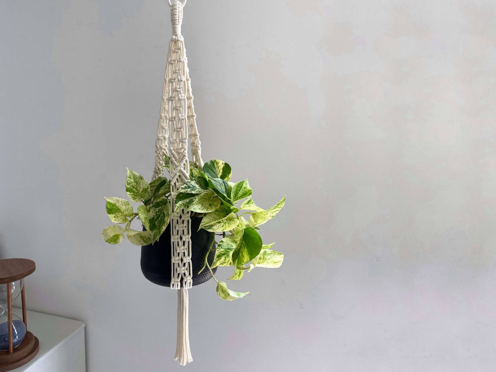 Porta Maceta Crudo Oscuro Khipu