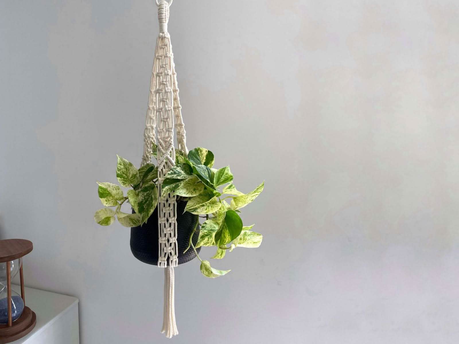 Porta Maceta Crudo Oscuro Khipu