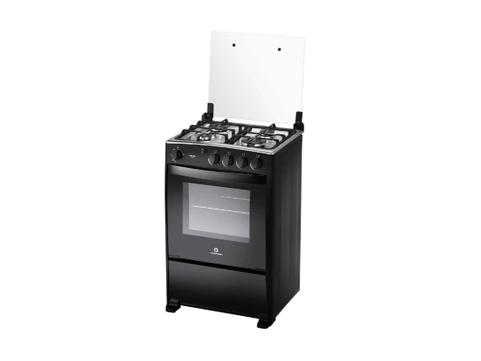 Cocina a Gas Mérida Black Quarzo 4 Quemadores Indurama