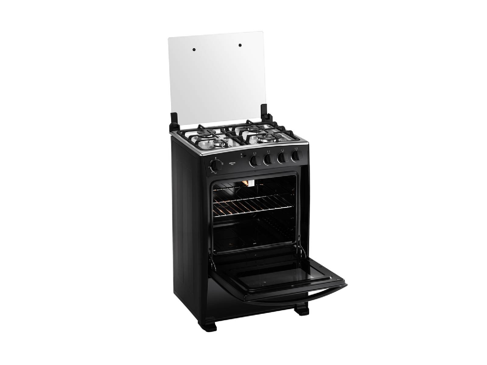 Cocina a Gas Mérida Black Quarzo 4 Quemadores Indurama