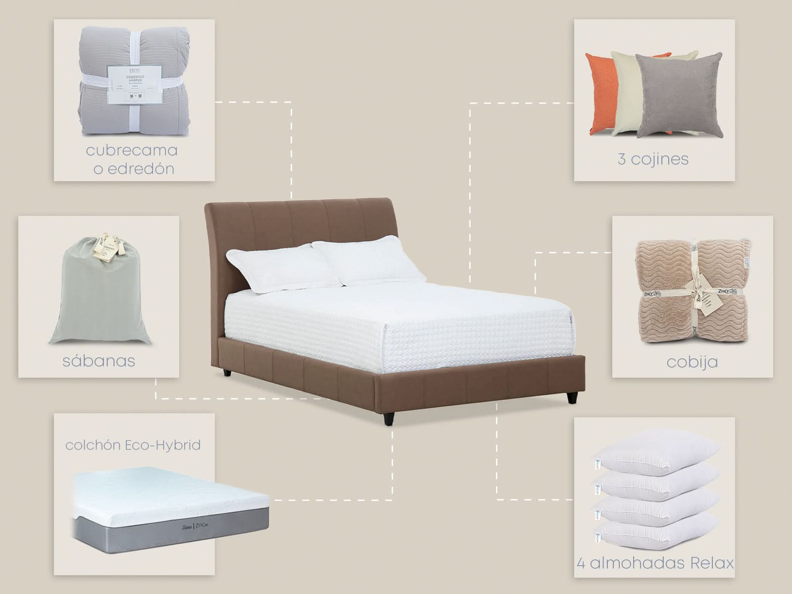 Set Dormitorio Messina Queen Eco-Hybryd