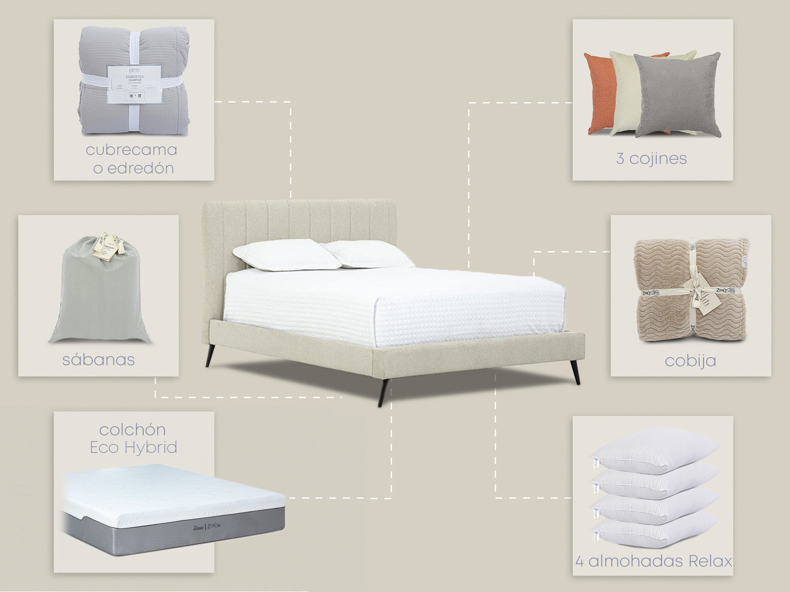 Set Dormitorio Bombay Queen Eco-Hybrid