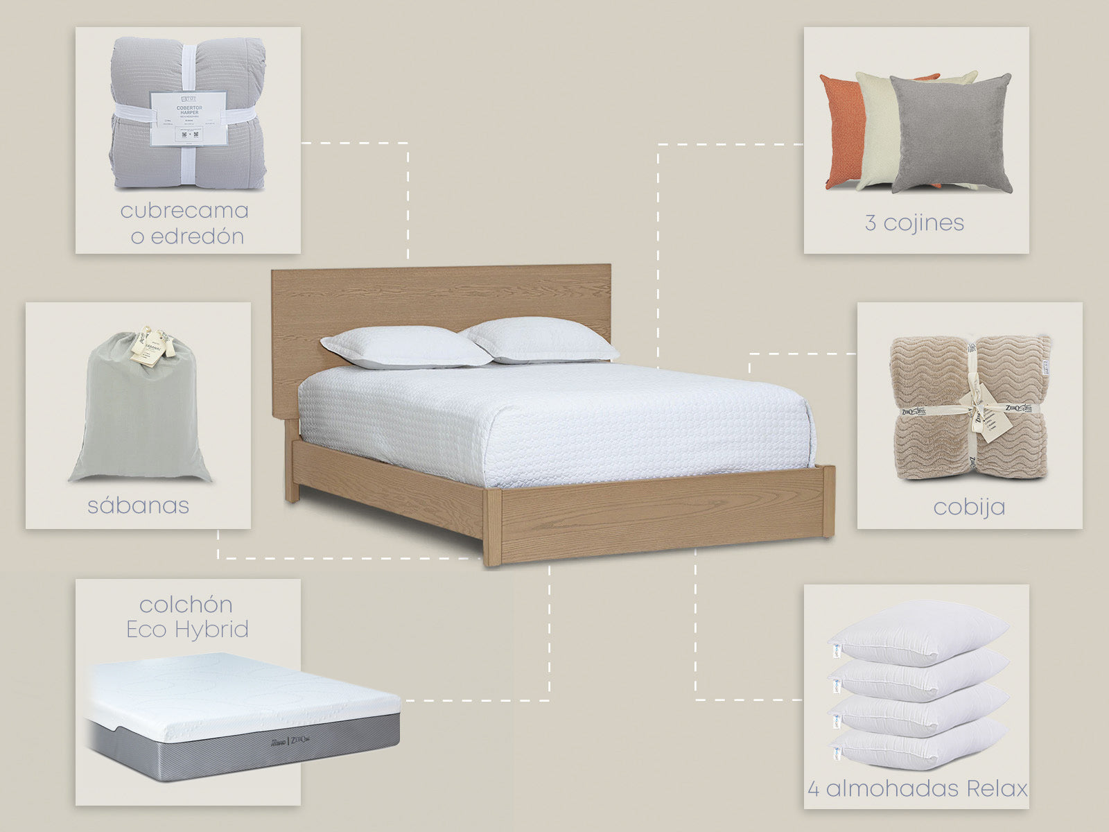 Set Dormitorio Vari III Plus Queen Eco-Hybrid