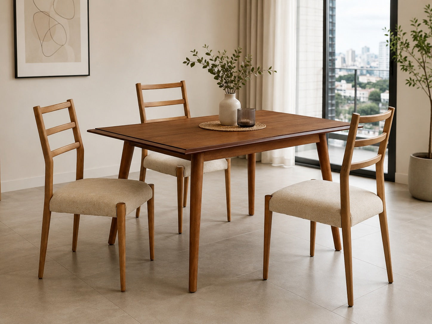 Mesa Comedor Parma Suite + 4 Sillas Jasper