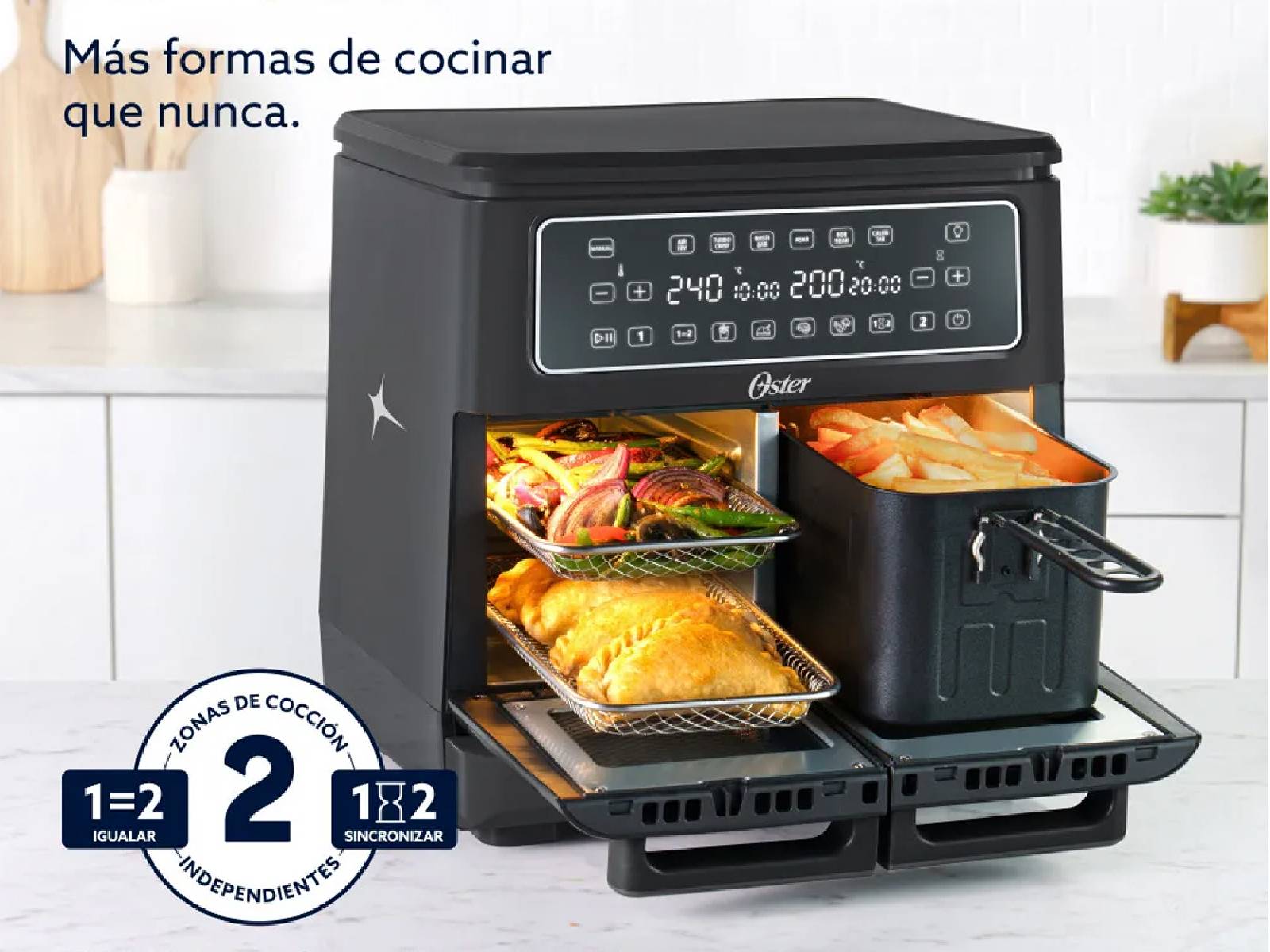 Freidora de Aire Doble Canasta 11L Oster