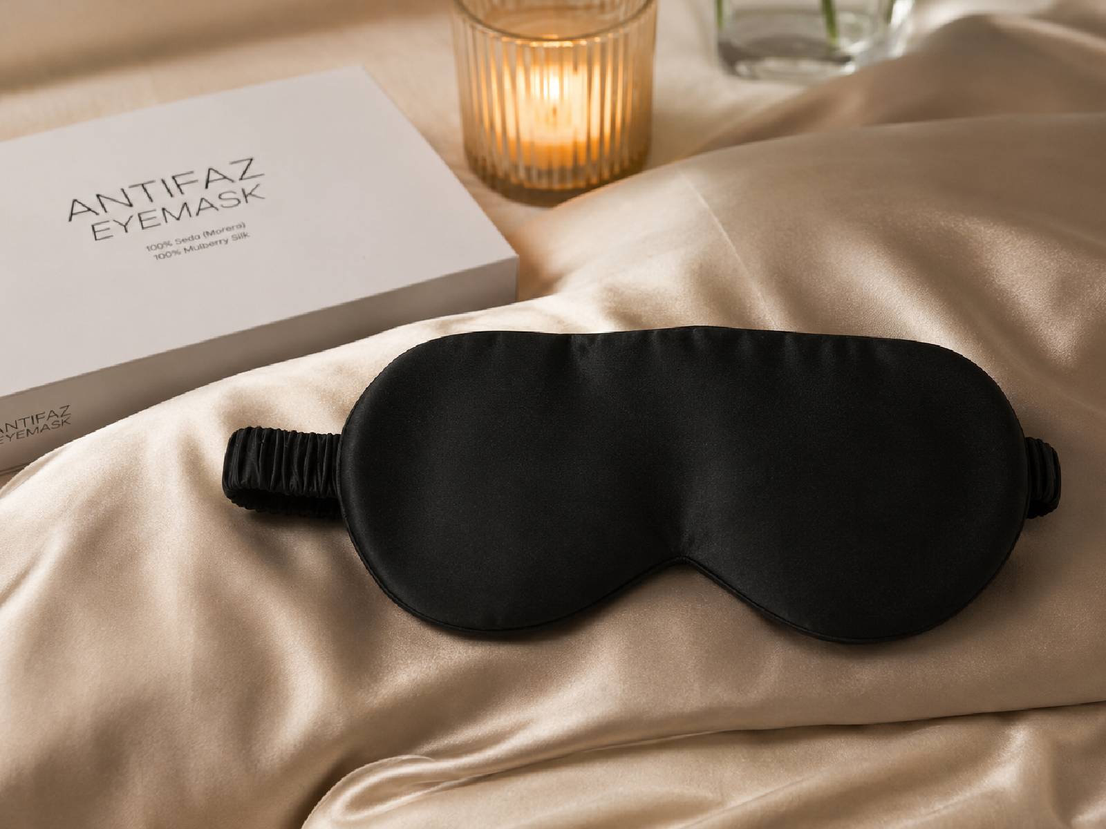 Antifaz para Dormir de Seda Morera #Color_Negro