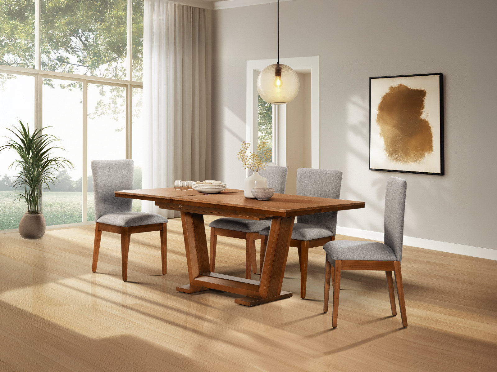 Comedor Acuario + Silla Amur (Mesa + 6 Sillas)