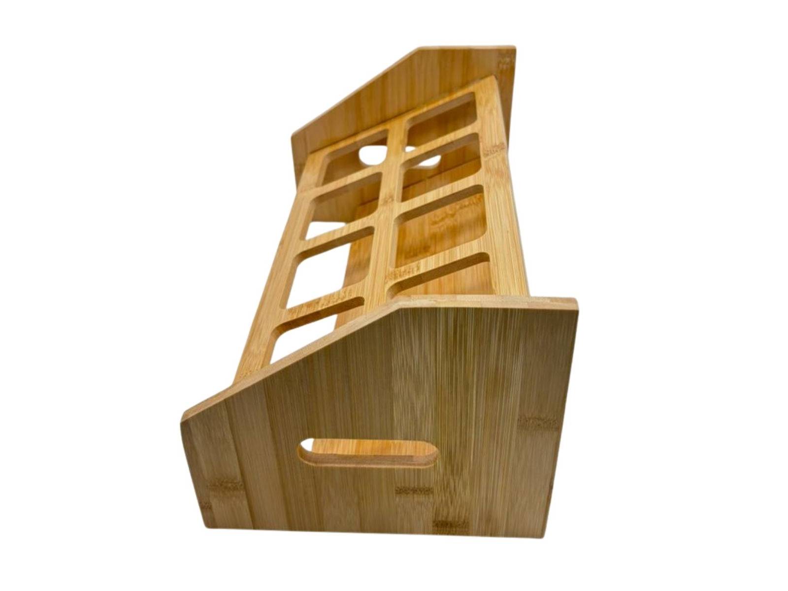 Set de 8 Condimenteros de Vidrio con Tapa de Bambú Warenhaus