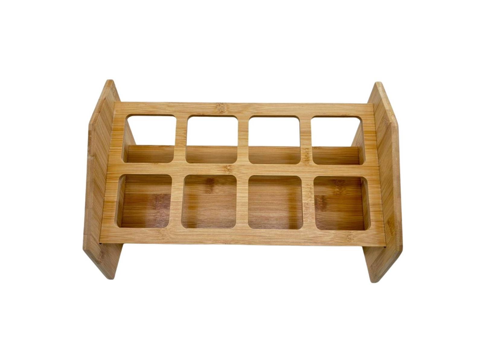 Set de 8 Condimenteros de Vidrio con Tapa de Bambú Warenhaus