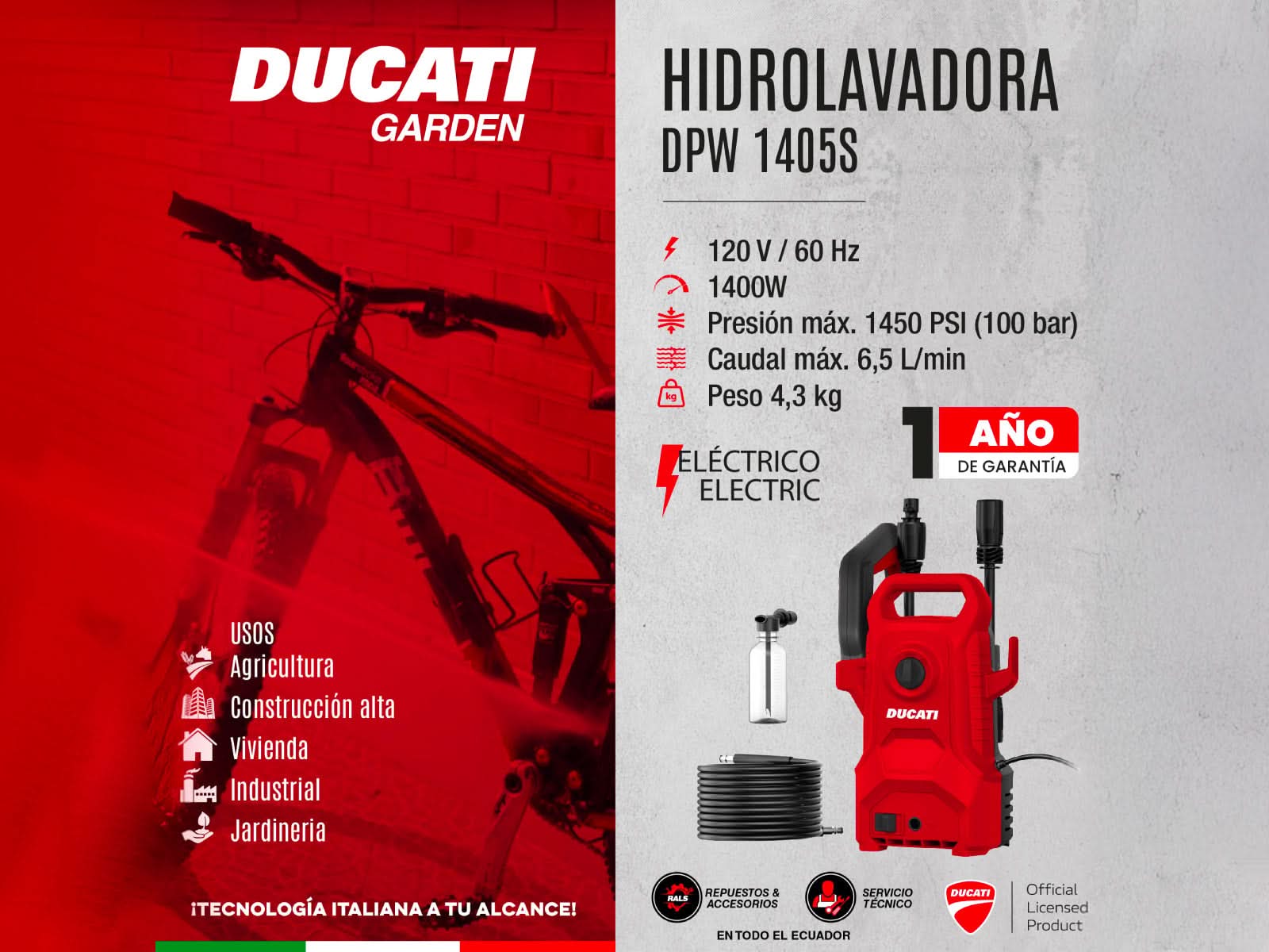 Hidrolavadora Ducati DPW 1405S